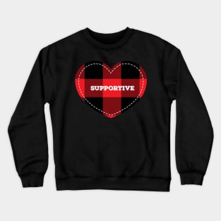 Buffalo Plaid Lumberjack Supportive Love Heart Crewneck Sweatshirt